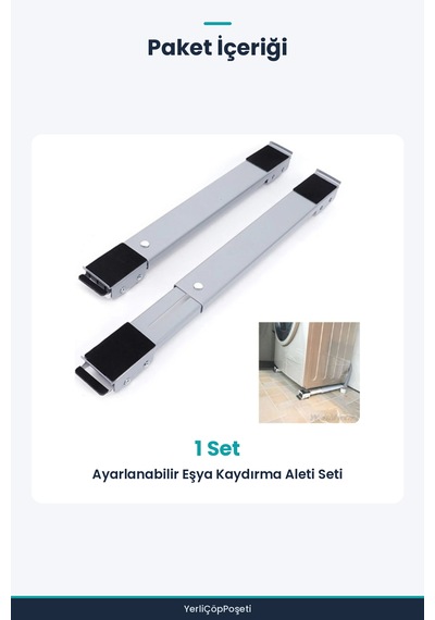 Ayarlanabilir Eşya Kaydırma Aleti Seti - Tekerlekli
