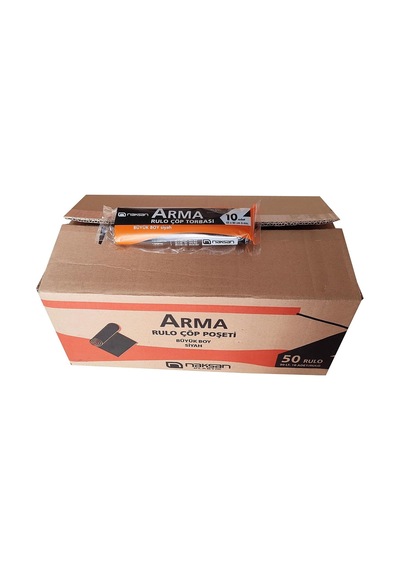 Arma Standart Büyük Boy 50 Litre Çöp Torbası Poşeti / 65 X 80 Cm - Siyah - 10 Adetlik 50 Rulo/koli