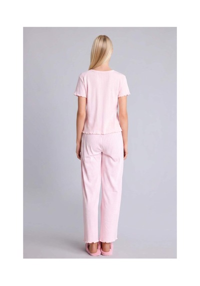 Defacto Regular Fıt Kısa Kollu Ayıcıklı 2li Pembe Pijama Takımı H3709ax26aupn436 Pembe-pn436