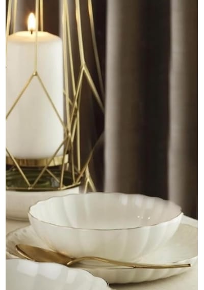 Kütahya Porselen Bone Luz Altın Yaldız Gold 6 Adet 15 Cm Çorba Kasesi Diğer