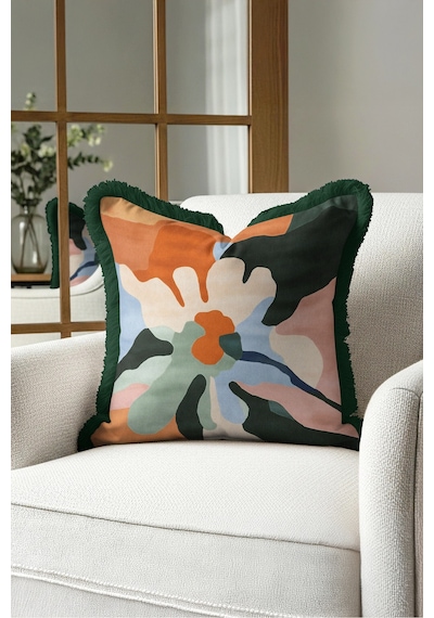 Soyut Çiçek Dekoratif Saçaklı Yastık Kılıfı-sanatsal Floral Boho Yeşil Siyah Püsküllü Kırlent Kılıfı Gizli Rota Ritüel Soyut Çiçek Dekoratif Saçaklı Yastık Kılıfı-sanatsal Floral Boho Yeşil Siyah Püsküllü Kırlent Kılıfı Gizli Rota Ritüel