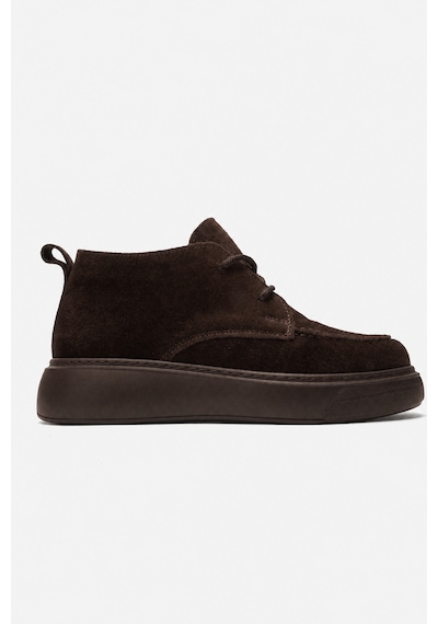 Luvishoes Luvi Shoes Lılya Kahverengi Süet Hakiki Deri Kadın Chukka Bot Süet Kahve