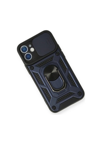 Newface Apple iPhone Uyumlu 12 Mini Kılıf Pars Lens Yüzüklü Silikon Semeglbl - 47 - Lacivert