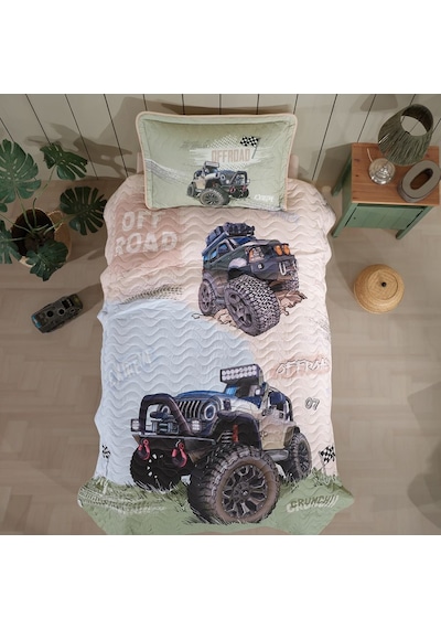 Clasy Ranforce Tek Kişilik Yatak Örtüsü Ofroad Bej Bej
