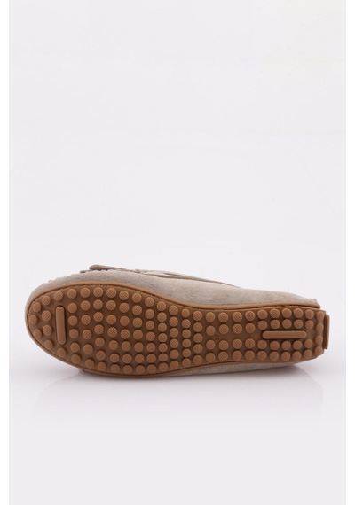 Dgn K118 Kadin Püskül Detayli Loafer Ayakkabi K118-1774-R1920 Vizon Süet