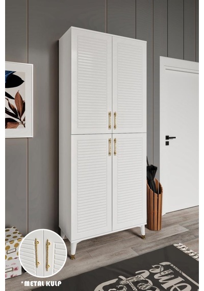 Panjurlu Metal Kulp Pnj4190 Ayakkabılık 4 Kapaklı Mutfak Dolabı Balkon Dolabı Kiler Banyo Dolabı Çok Amaçlı Dolap Beyaz Gold Beyaz - Gold Panjurlu Metal Kulp Pnj4190 Ayakkabılık 4 Kapaklı Mutfak Dolabı Balkon Dolabı Kiler Banyo Dolabı Çok Amaçlı Dolap Beyaz Gold Beyaz - Gold
