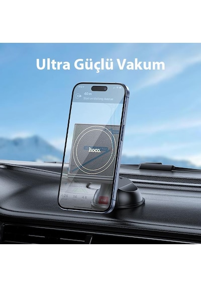 Hoco H47 Torpido Üstü Magsafe Manyetik Araç İçi Telefon Tutucu Siyah