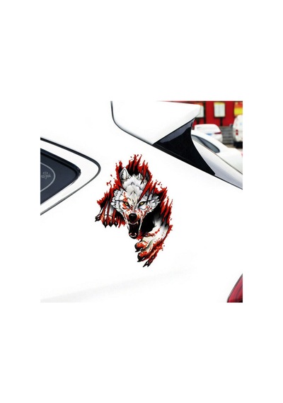 Kızgın Kurt Araba Yapıştırması Sticker 20 Cm 1 Adet
