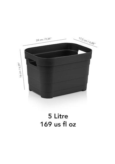 2 Adet Dekoratif Piramit Saklama Kutusu - Dolap İçi Düzenleyici Organizer Kutu 5 Litre Antrasit Antrasit