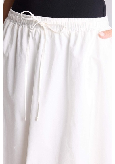 Defacto Balloon Fıt Normal Bel Poplin Midi Etek H1558ax26spwt32 Beyaz-wt32