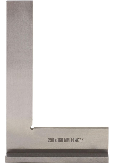 Gfb Şapkalı Gönye 250x160 mm DIN875/1 Çelik Gönye
