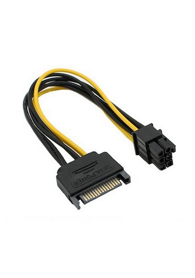 4582 15 Pin Sata To 6 Pin Ekran Kartı Power Anakart Güç Kablosu