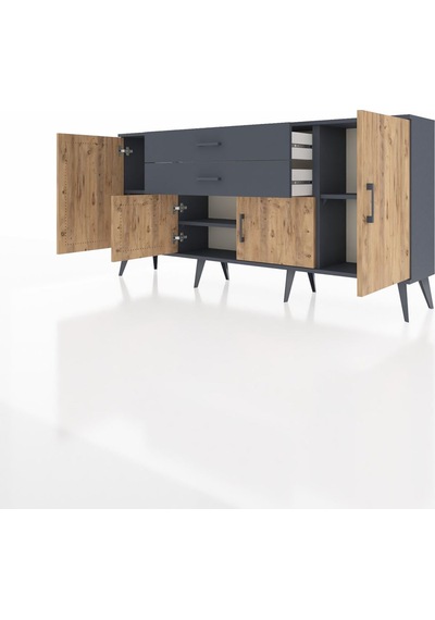 Arges Konsol 3 Raflı 2 Çekmeceli 4 Kapaklı 176x30x83 Antrasit-çam/antrasit Çam/antrasit Arges Konsol 3 Raflı 2 Çekmeceli 4 Kapaklı 176x30x83 Antrasit-çam/antrasit Çam/antrasit