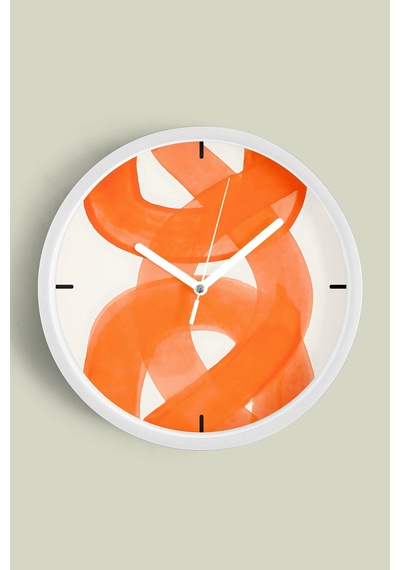 Soyut Tasarım Modern Duvar Saati - 25cm - Önü Camlı Beyaz Kasa - Sessiz Mekanizma-jh0074 Beyaz