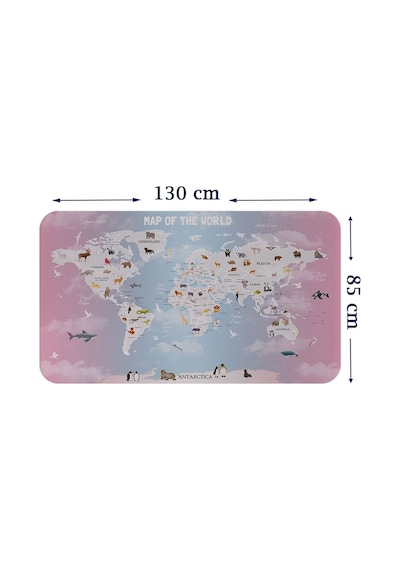 Eğitici Dünya Haritası Dünya Atlası Çocuk Ve Bebek Odası Duvar Sticker-85x130-3801 Çok Renkli