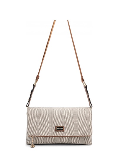 Silver & Polo Silver Polo Bej - Taba Hasır Kadın Çapraz Çanta Sp1278