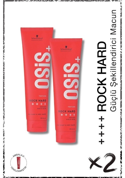 Osis Rock Hard Ultra Güçlü Şekillendirici Macun 150ml X 2 Adet / Kalıcı Tutuş Krem Parlaklık Jeli