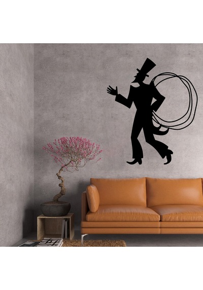 İp Cambazı Folyo Sticker 130cm Uzunluk Siyah