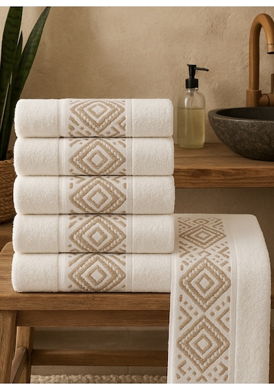 White Kilim Desen 6 Adet 50 90 Desenli Havlu Havlu Havlu Seti El Yüz Havlusu Çeyiz Havlusu Ekru