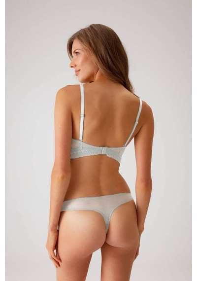 Pierre Cardin Dantelli Push Up Sütyen Takım Ekru