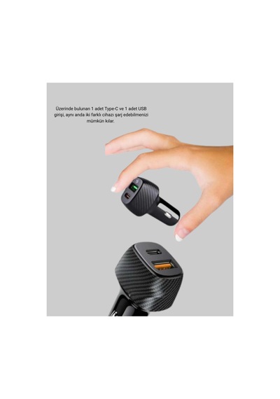 Pd Destekli 38w Araç Şarj Başlığı Type-c + Usb Çift Çıkış Hızlı Şarj Altın