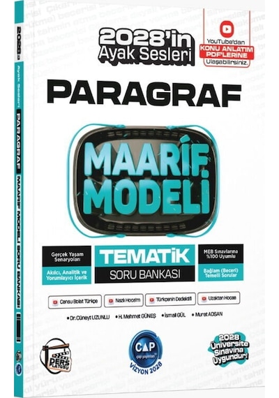 Çap Yayınları Üniversiteye Hazırlık Paragraf Ders Platosu Maarif Modeli Tematik Soru Bankası