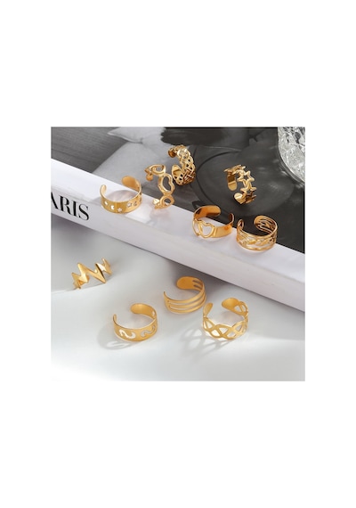 Gloren Altın Sarı Gold Renkli Çoklu Ayak Parmak Yüzük Seti