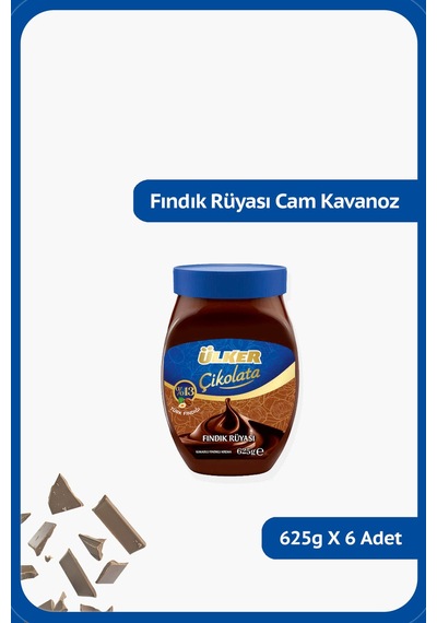 Ülker Fındık Rüyası Kakaolu Fındıklı Krema - %13 Türk Fındığı - 625 Gram - 6 Adet