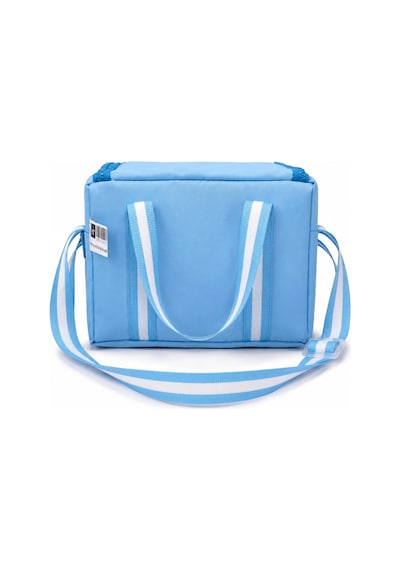 Çocuk Termal Okul Beslenme Çantası Şeffaf Cepli Peluş Aksesuarlı Omuz Askılı Lunch Bag Mavi
