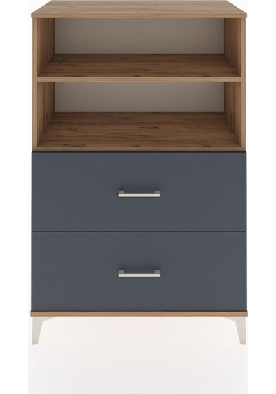 Hyperion Dolap 2 Raflı 2 Çekmeceli 88x44x134 Çam-antrasit Atlas Çam