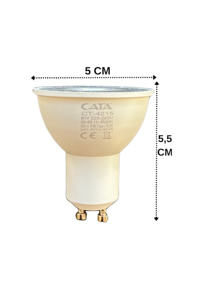1 Adet Cata 8w 50w 6500k Beyaz Işık Gu10 Duylu Led Spot Ampul