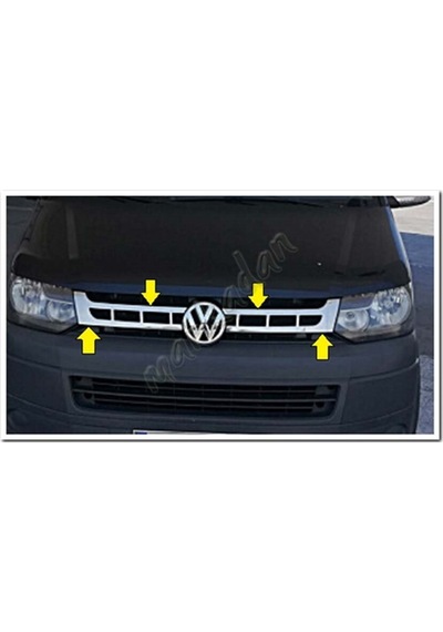 Markadan Vw T5 Transporter Krom Ön Panjur 2010-2014 2 Parça Pasla