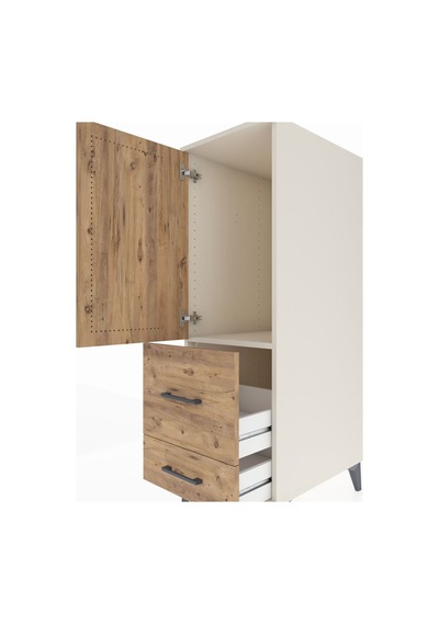 Kronos Dolap Tek Raflı 2 Çekmeceli Tek Kapaklı 44x59x134 Aytaşı-çam Aytası