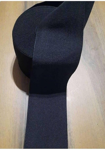 6 Cm Siyah Bel Paça Don Etek Lastiği Yassı Geniş 5 Metre-siyah