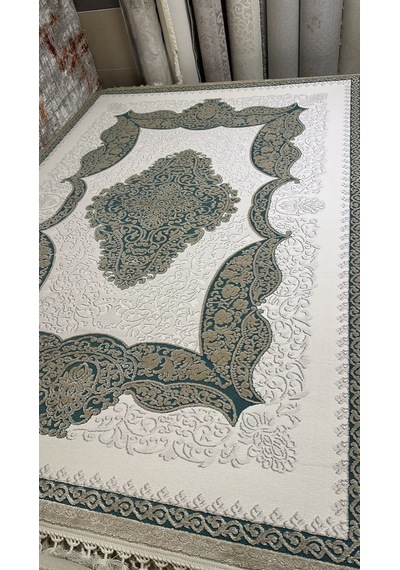 Dilek Halı İmage 4745b Salon Oturma Odası Halısı Krem Mavi
