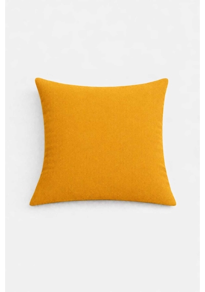 Kadife Dokulu Hardal Kırlent Yastık Kılıfı 2 Adet 50 X 30 Cm
