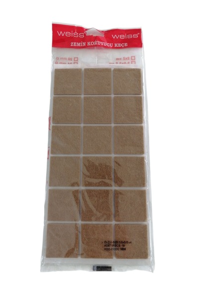 Weiss Zemin Koruyucu Keçe 3.5x3.5 Cm 18'li Açık Kahve