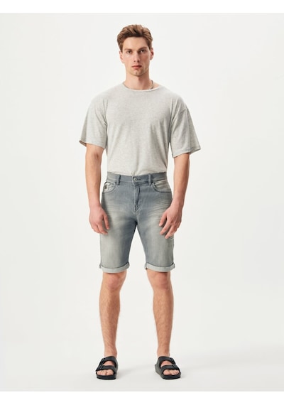 LTB Lance Dar Paça Orta Bel Mid Indigo Jean Bermuda Mavi