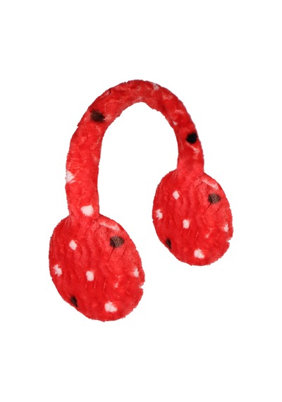 Peluş Kulaklık Puantiyeli Kırmızı