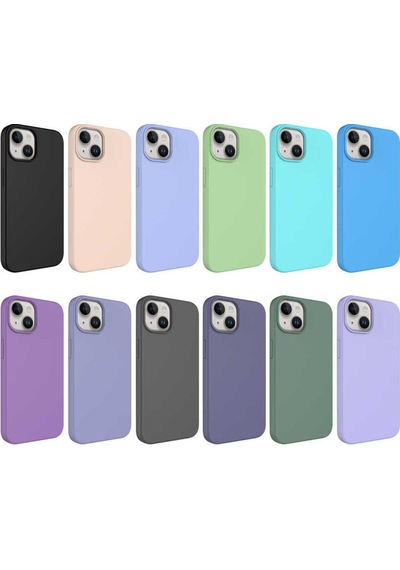 Apple Uyumlu iPhone 14 Sıvı Teknolojili Silinebilir Sert Csm Zore Kivi Kılıf pembe Açık