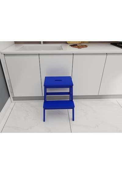 Fastwood Basamaklı Ahşap Tabure Mavi