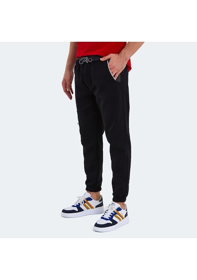 Slazenger PARTNER Erkek Cepli Dar Paça Siyah Eşofman Altı