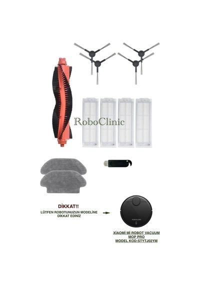 Xiaomi Mi Robot Vacuum Mop Pro Robot Süpürge Uyumlu Fırça, Hepa Filtre, Mop Seti-12 Parça