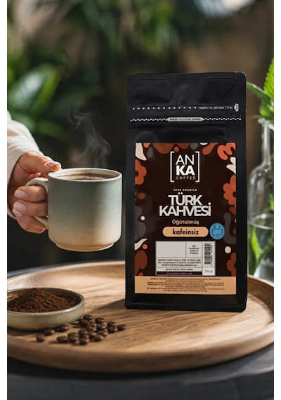 Anka Coffee Kafeinsiz Öğütülmüş Türk Kahvesi Çekirdek Kahve 200 G