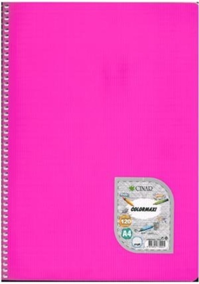 Çınar Spiralli Defter Plastik Kapak 120 Yp A4 Çizgili Mavi