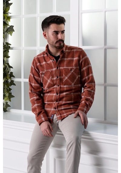 Dorss Slimfit Çift Cepli Ekoseli Erkek Oduncu Gömlek (516443866) Çok Renkli