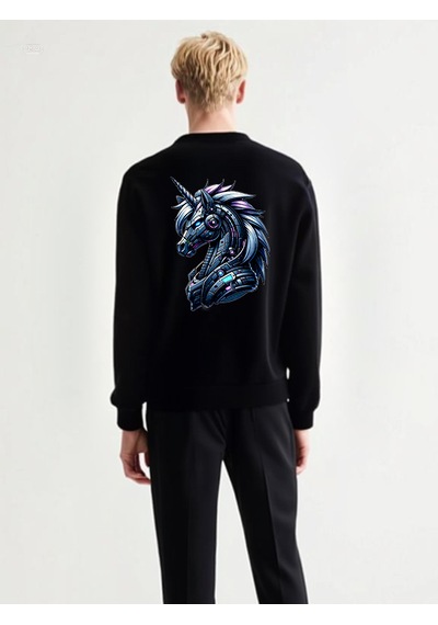 Ogc Mekanik Unicorn Unisex Sweatshirt Siyah