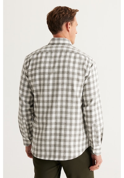 AC&Co / Altınyıldız Classics Erkek Ekru Hakı Comfort Fit Rahat Kesim Düğmeli Yaka Flanel Oduncu Gömlek Ekru - Haki AC&Co / Altınyıldız Classics Erkek Ekru Hakı Comfort Fit Rahat Kesim Düğmeli Yaka Flanel Oduncu Gömlek Ekru - Haki