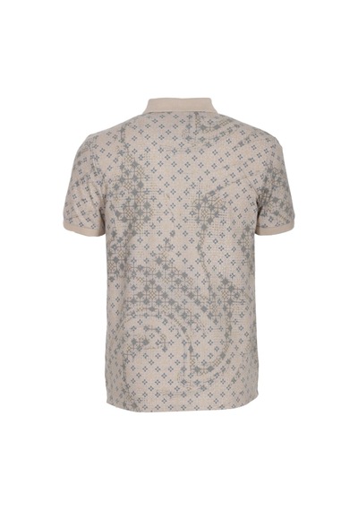 Erkek Polo Yaka Tişört Vizon Slim Fit Ribanalı Kol Pamuklu Baskılı T-shirt Ncs Jeans 1252-vizon Vizon