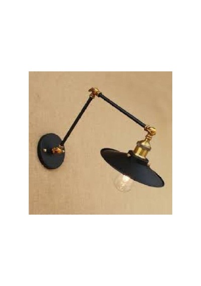 S Retro Rustik Metal Üç Mafsalı Akrobat Aplik E27 Duylu 23 Cm En Siyah